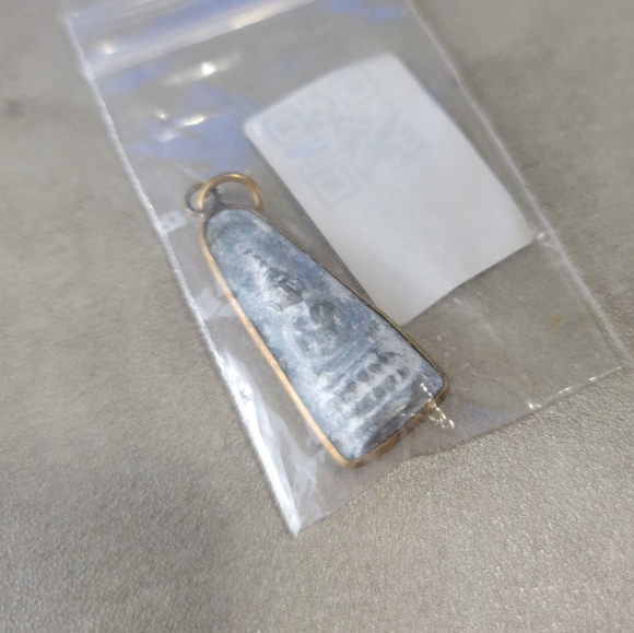 Weathered Carved Stone Buddha Necklace Charm - Picture 3 of 3